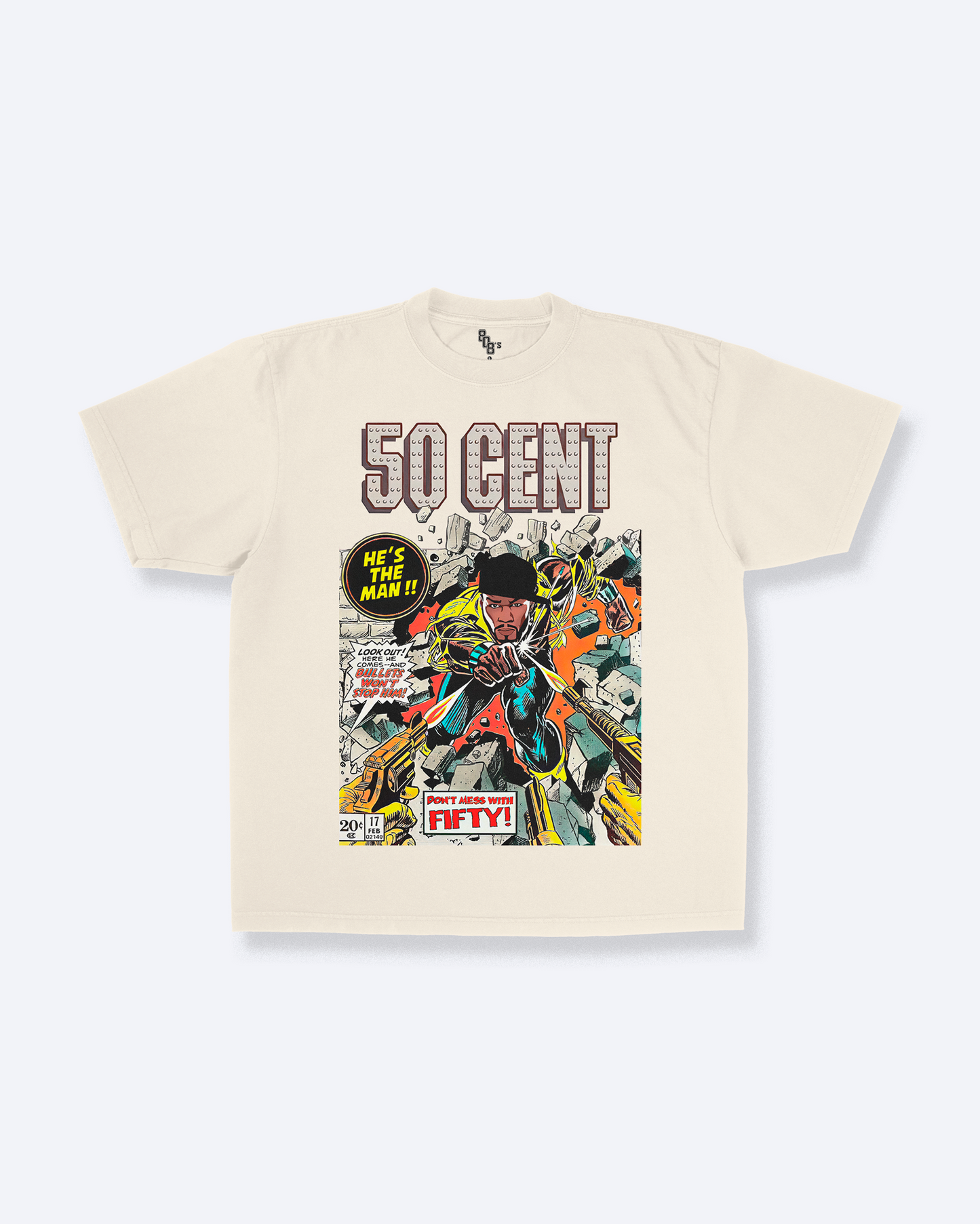 50 Cent Inspired Comic Book Rap Graphic Tee