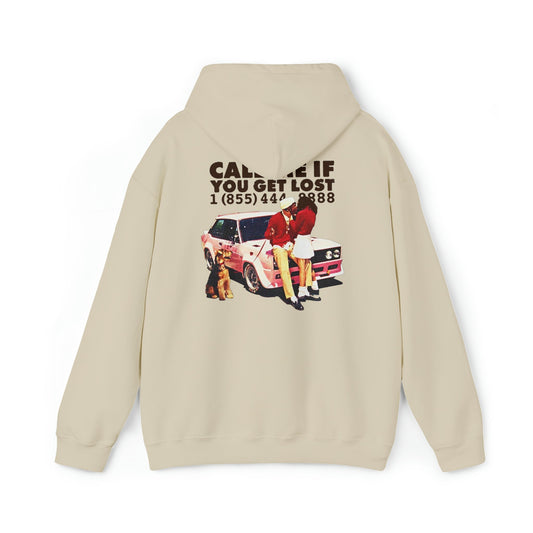 Call Me If You Get Lost Graphic Front and Back Print Hoodie