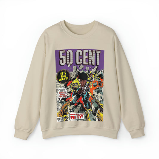 50 Inspired Comic Book Rap Graphic Sweatshirt