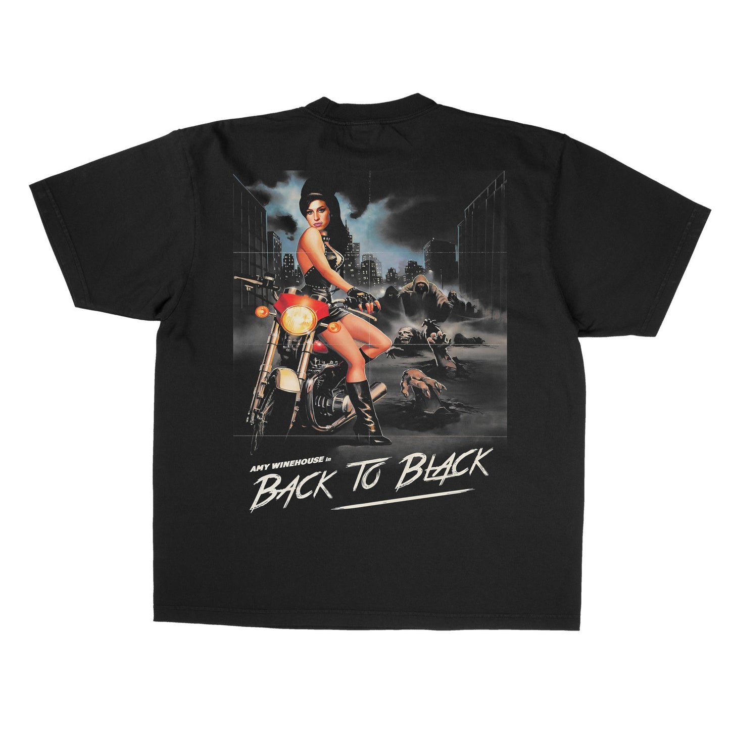 AMY BACK TO BLACK HORROR GRAPHIC TEE - FRONT AND BACK PRINT - 808's