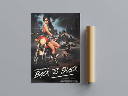 Amy - Black To Black Inspired Retro Movie Style Poster