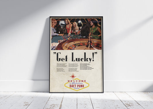 GET LUCKY! VINTAGE ADVERTISING STYLE POSTER - 808's