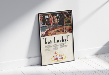 GET LUCKY! VINTAGE ADVERTISING STYLE POSTER