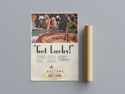 GET LUCKY! VINTAGE ADVERTISING STYLE POSTER