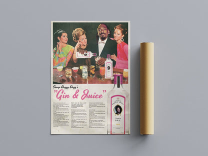 GIN AND JUICE VINTAGE ADVERTISING POSTER - 808's