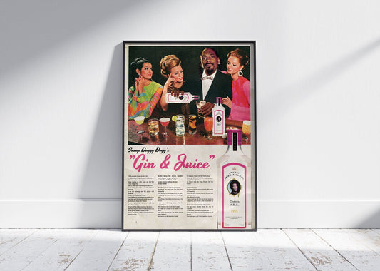 GIN AND JUICE VINTAGE ADVERTISING POSTER - 808's