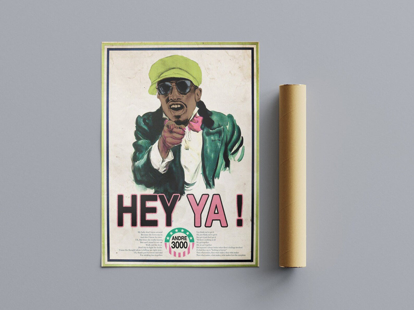 HEY YA! VINTAGE ADVERTISING POSTER - 808's