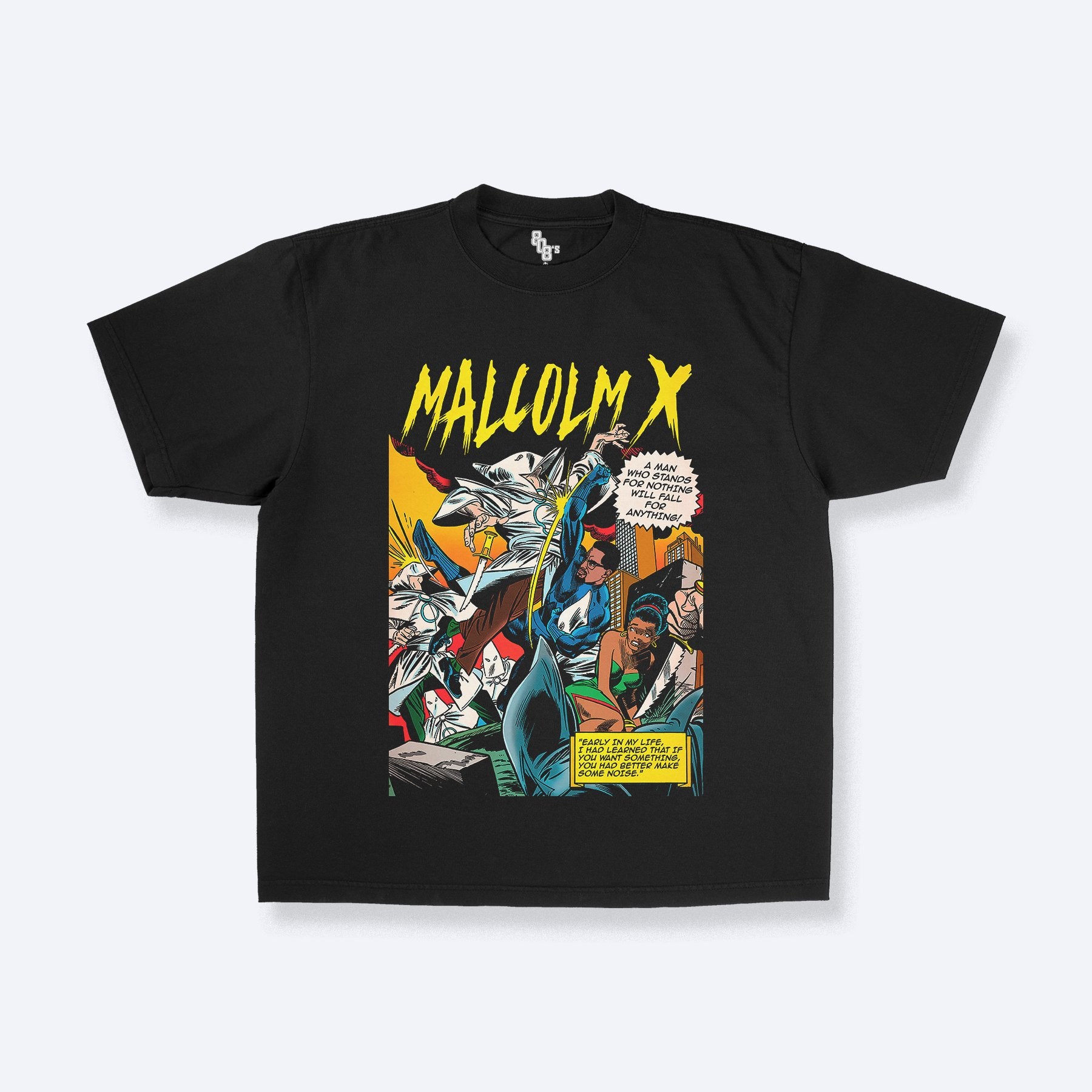 MALCOLM X VINTAGE 90'S SUPERHERO COMIC STYLE TEE - 808's