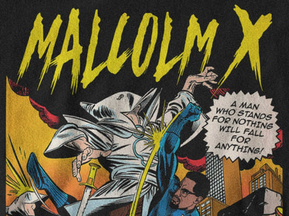 MALCOLM X VINTAGE 90'S SUPERHERO COMIC STYLE TEE - 808's