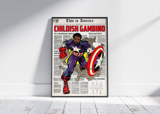 This is America 'Dangerous Gambino' Superhero Comic Book Poster - 808's