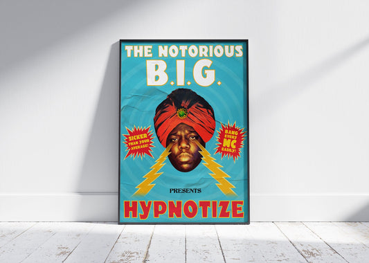 Hypnotise BIG Inspired Graphic Poster Vintage 90's Comic Style