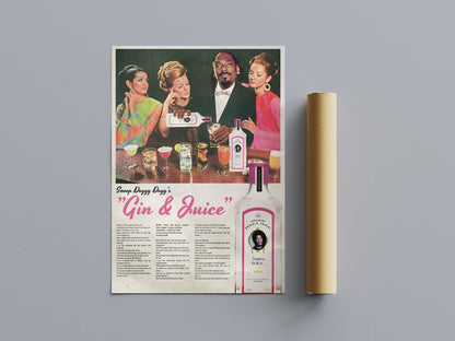 Gin and Juice, Snoop Inspired Vintage Advertising Poster