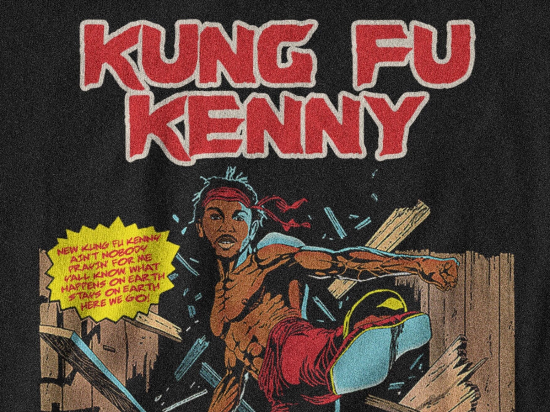 Kendrick Lamar Inspired Kung Fu Kenny Graphic Tee Vintage 90's Comic Style T-Shirt